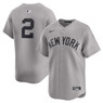 Men’s Nike Derek Jeter New York Yankees Cooperstown Collection Full Button Front Gray Replica Jersey