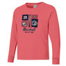 Youth Baseball Hall of Fame Comfort Wash Coral Long Sleeve T-Shirt
