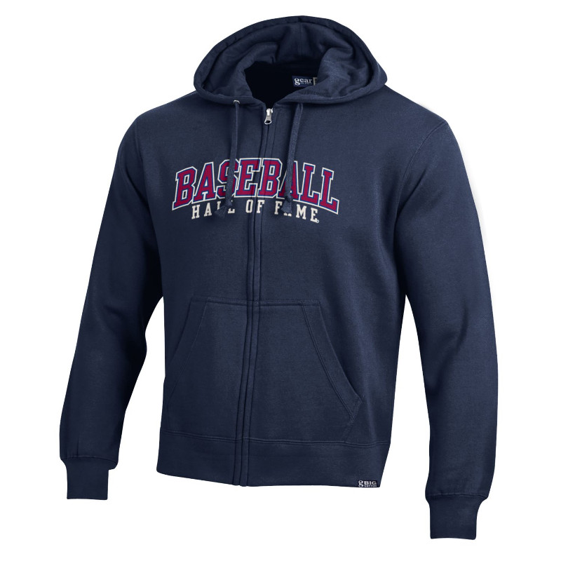 Men's Baseball Hall of Fame Navy Basic Full-Zip Hoodie