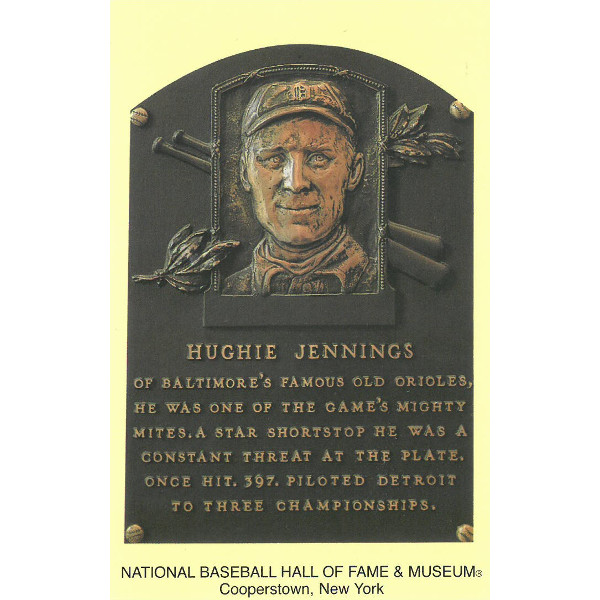 Hugh Jennings Baseball Hall of Fame Plaque Postcard