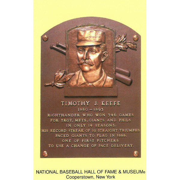 Tim Keefe Baseball Hall of Fame Plaque Postcard