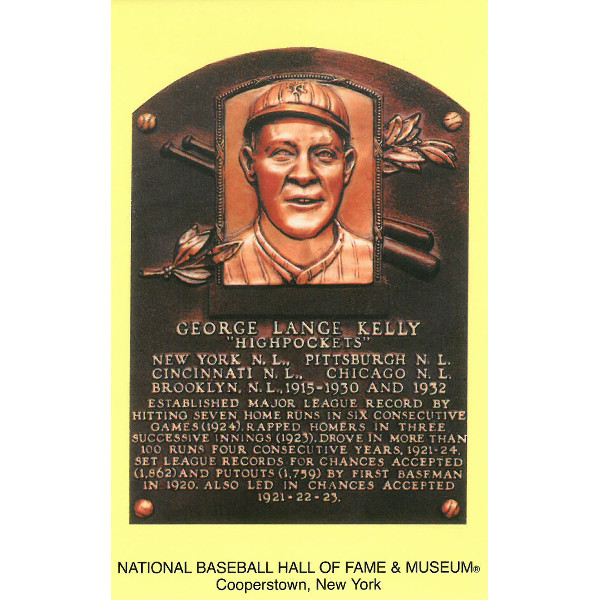 George Kelly Baseball Hall of Fame Plaque Postcard