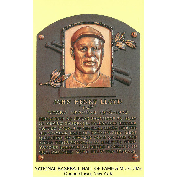 Pop Lloyd Baseball Hall of Fame Plaque Postcard