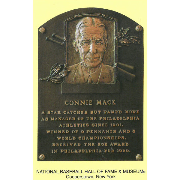 Connie Mack Baseball Hall of Fame Plaque Postcard