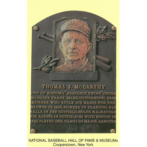 Tom McCarthy Baseball Hall of Fame Plaque Postcard Tom McCarthy Baseball Hall of Fame Plaque Postcard