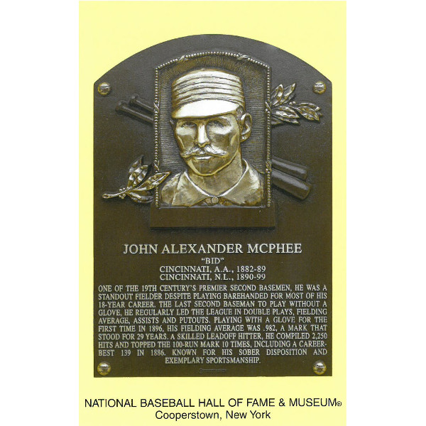 Bid McPhee Baseball Hall of Fame Plaque Postcard