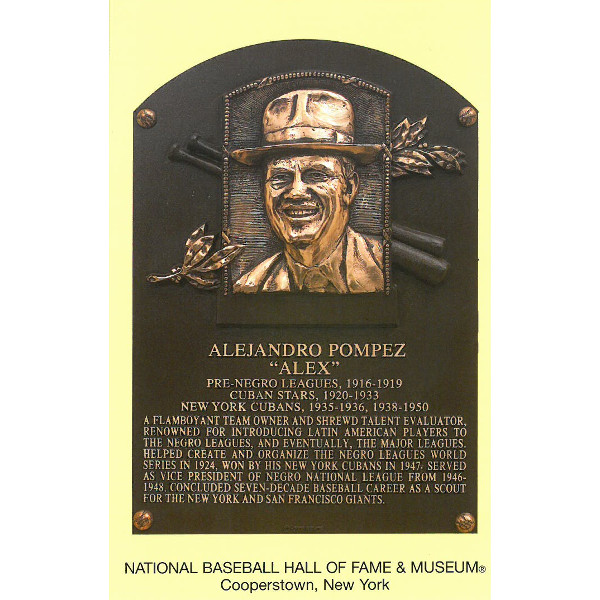 Alex Pompez Baseball Hall of Fame Plaque Postcard
