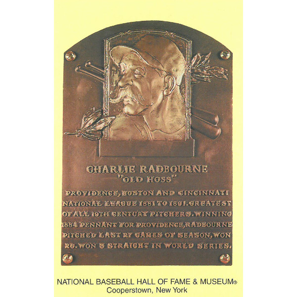Charles Radbourn Baseball Hall of Fame Plaque Postcard