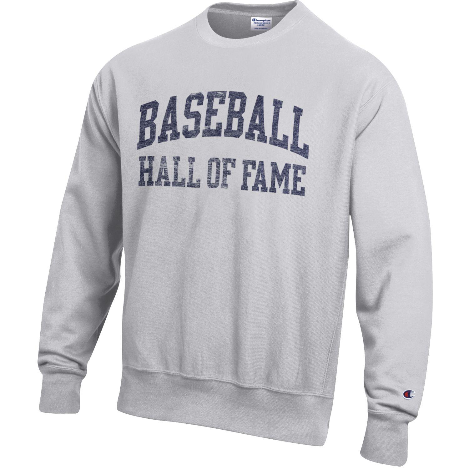 Men's Champion Baseball Hall of Fame Oxford Gray Reverse Weave Sweatshirt