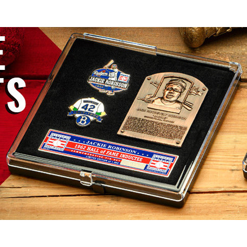 Jackie Robinson Hall of Fame Exclusive 3 Piece Pin Set with Plaque Bust Ltd Ed of 1,969