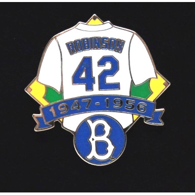 Jackie Robinson Hall of Fame Exclusive 3 Piece Pin Set with Plaque Bust Ltd Ed of 1,969