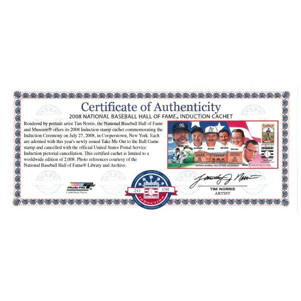 Photo File Baseball Hall of Fame 2008 Induction Cachet
