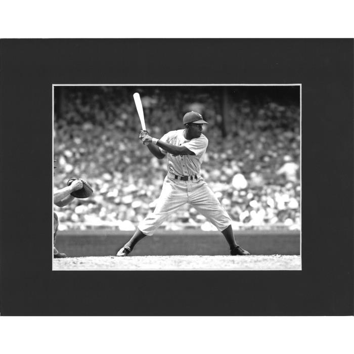 Matted 8x10 Photo- Jackie Robinson Batting Matted 8x10 Photo- Jackie Robinson Batting