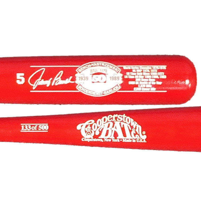 Johnny Bench Baseball HOF Stats Bat - Cooperstown Bat Company