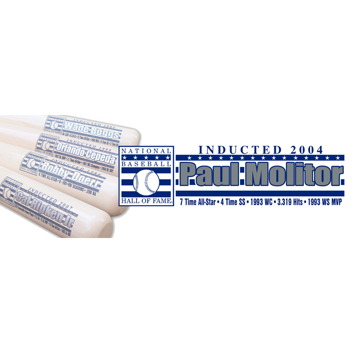 Paul Molitor Baseball Hall of Fame Silver Player Series Full Size Bat