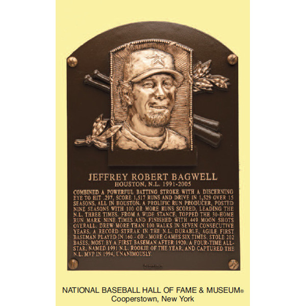 Jeff Bagwell Baseball Hall of Fame Plaque Postcard Jeff Bagwell Baseball Hall of Fame Plaque Postcard