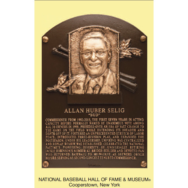 Bud Selig Baseball Hall of Fame Plaque Postcard