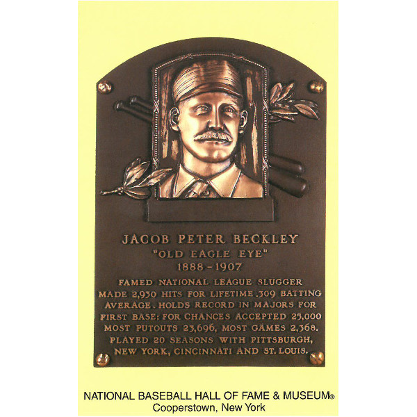Jake Beckley Baseball Hall of Fame Plaque Postcard