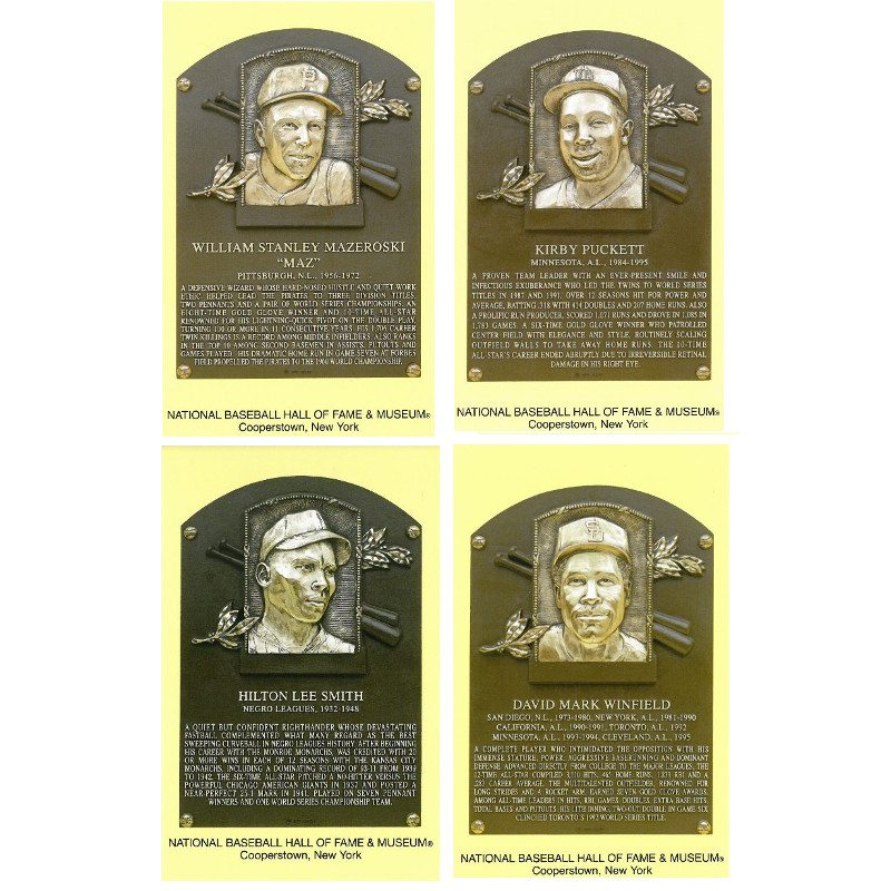 Class of 2001 Baseball Hall of Fame Plaque Postcard Set of 4 (Mazeroski, Puckett, Smith, Winfield) Class of 2001 Baseball Hall of Fame Plaque Postcard Set of 4 (Mazeroski, Puckett, Smith, Winfield)