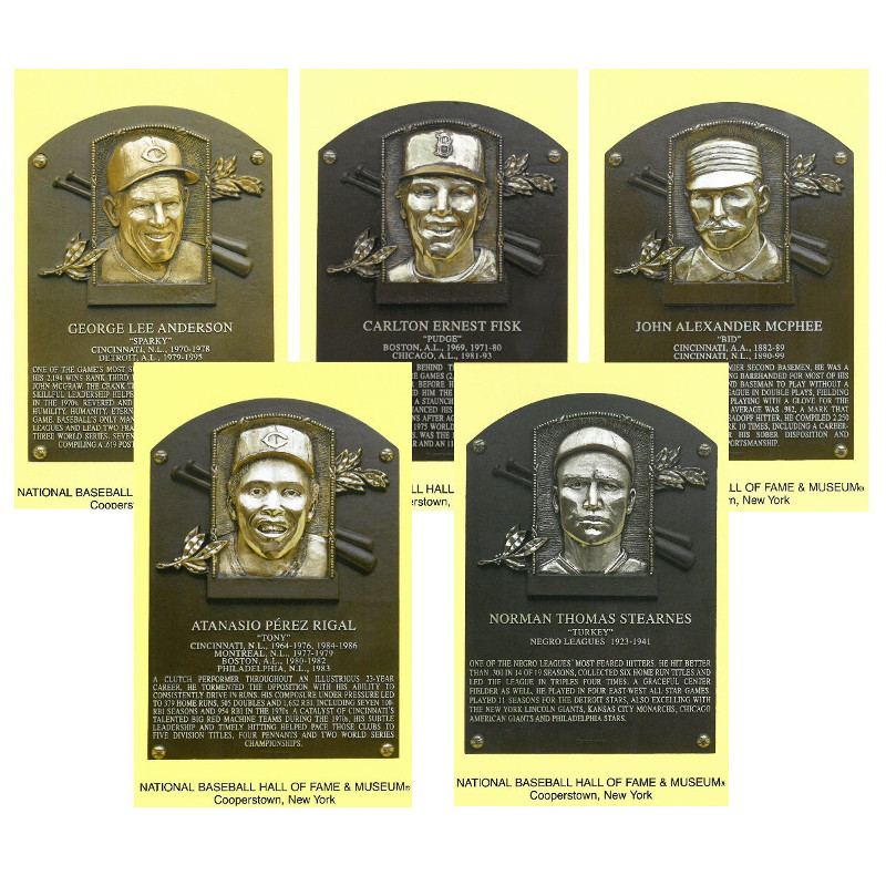 Class of 2000 Baseball Hall of Fame Plaque Postcard Set of 5 (Anderson, McPhee, Fisk, Perez, Stearnes) Class of 2000 Baseball Hall of Fame Plaque Postcard Set of 5 (Anderson, McPhee, Fisk, Perez, Stearnes)