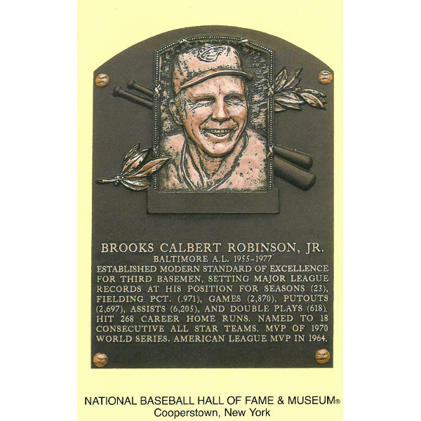 Brooks Robinson Baseball Hall of Fame Plaque Postcard