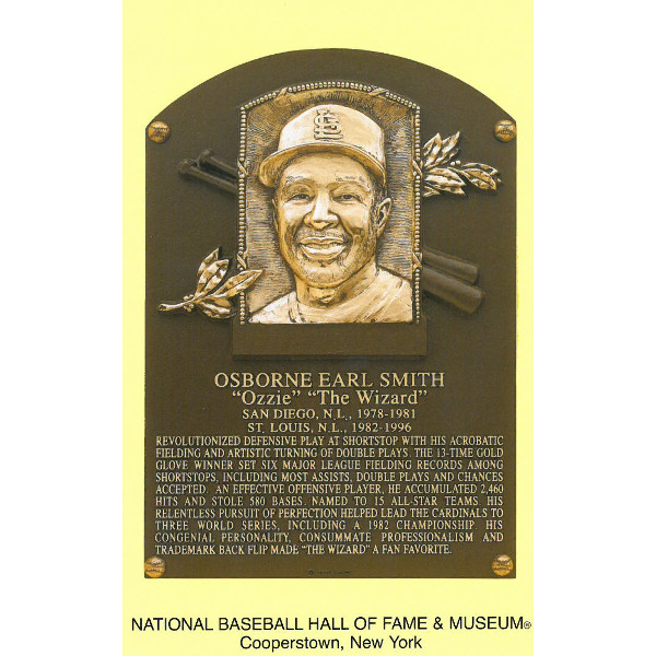Ozzie Smith Baseball Hall of Fame Plaque Postcard Ozzie Smith Baseball Hall of Fame Plaque Postcard