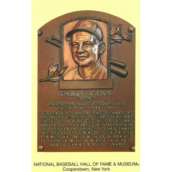 Early Wynn Baseball Hall of Fame Plaque Postcard