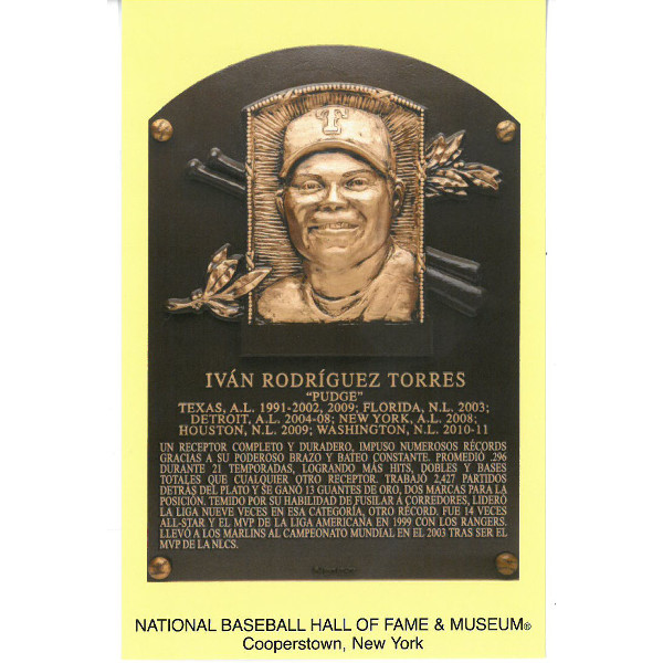 Ivan Rodriguez Baseball Hall of Fame Plaque Postcard (Spanish) Ivan Rodriguez Baseball Hall of Fame Plaque Postcard (Spanish)