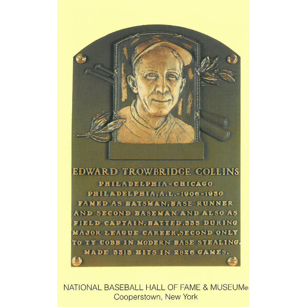 Eddie Collins Baseball Hall of Fame Plaque Postcard