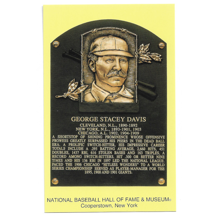 George Davis Baseball Hall of Fame Plaque Postcard