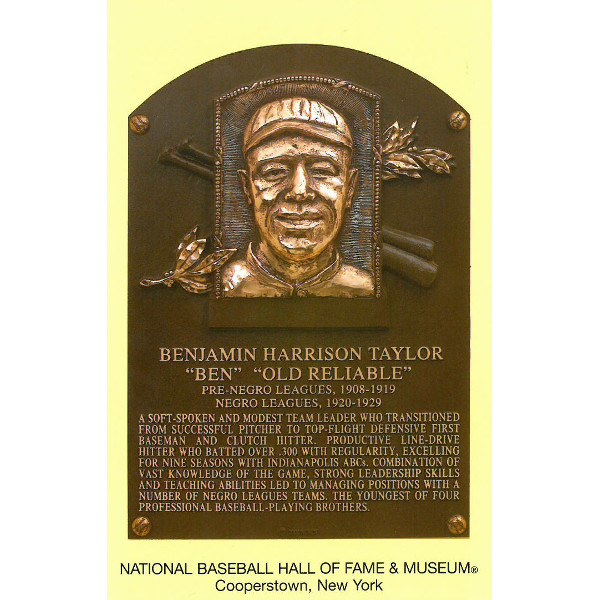 Ben Taylor Baseball Hall of Fame Plaque Postcard