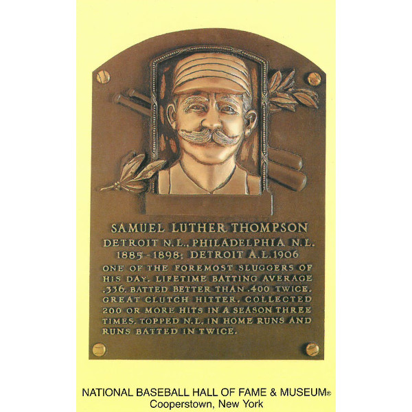 Sam Thompson Baseball Hall of Fame Plaque Postcard Sam Thompson Baseball Hall of Fame Plaque Postcard