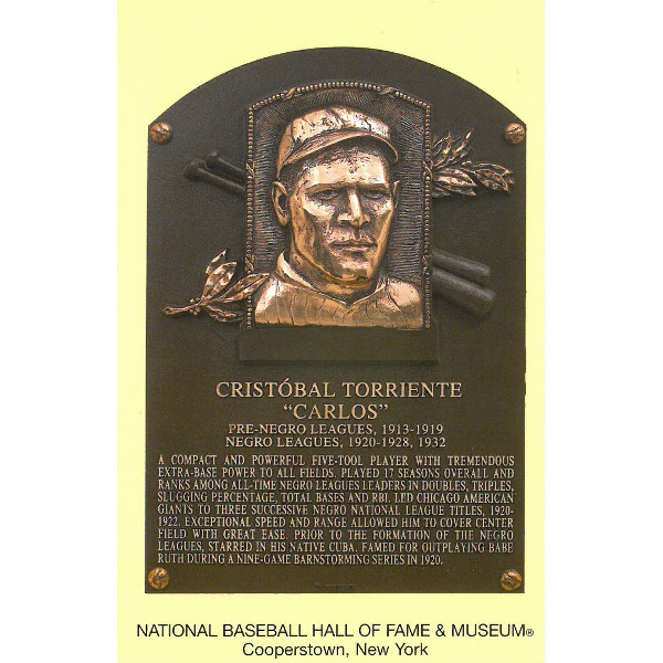 Cristobal Torriente Baseball Hall of Fame Plaque Postcard