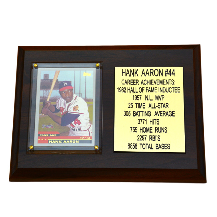 Hank Aaron Atlanta Braves 8" x 6" Baseball Card Deluxe Plaque