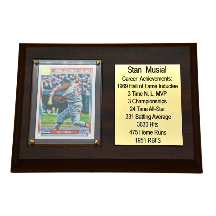 Stan Musial St. Louis Cardinals 8 x 6 Baseball Card Deluxe Plaque