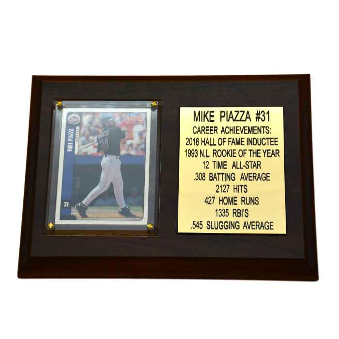 Mike Piazza New York Mets 8" x 6" Baseball Card Deluxe Plaque Mike Piazza New York Mets 8" x 6" Baseball Card Deluxe Plaque