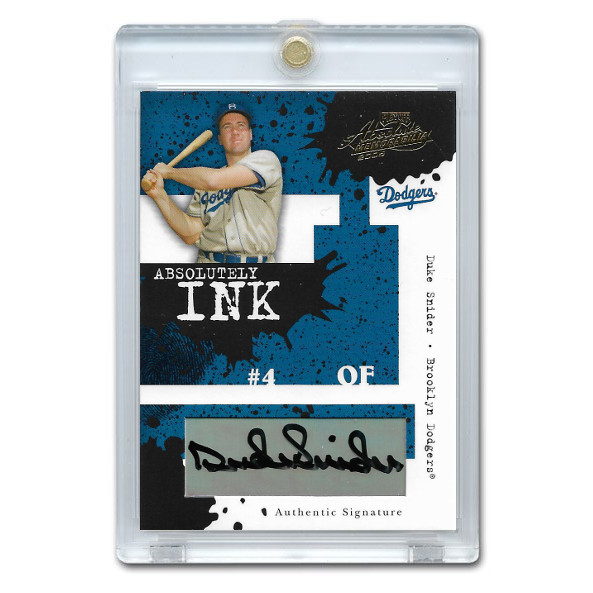 Duke Snider Autographed Card 2005 Playoff Absolute Ink Ltd Ed of 150