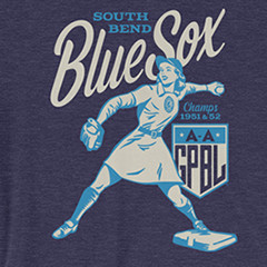 Vintage Baseball Inspired South Bend Blue Sox Patch Set 