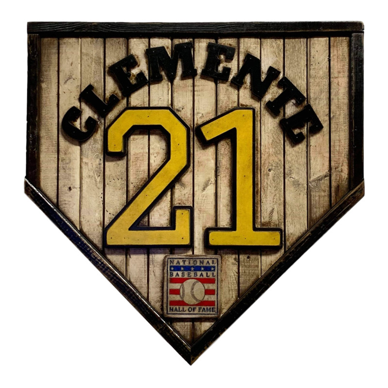 Roberto Clemente Hall of Fame Vintage Distressed Wood 18.5 Inch Legacy Home Plate Ltd Ed of 250 Roberto Clemente Hall of Fame Vintage Distressed Wood 18.5 Inch Legacy Home Plate Ltd Ed of 250