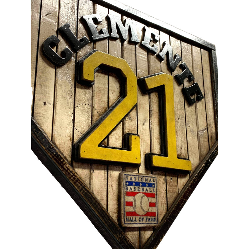 Roberto Clemente Hall of Fame Vintage Distressed Wood 18.5 Inch Legacy Home Plate Ltd Ed of 250 Roberto Clemente Hall of Fame Vintage Distressed Wood 18.5 Inch Legacy Home Plate Ltd Ed of 250