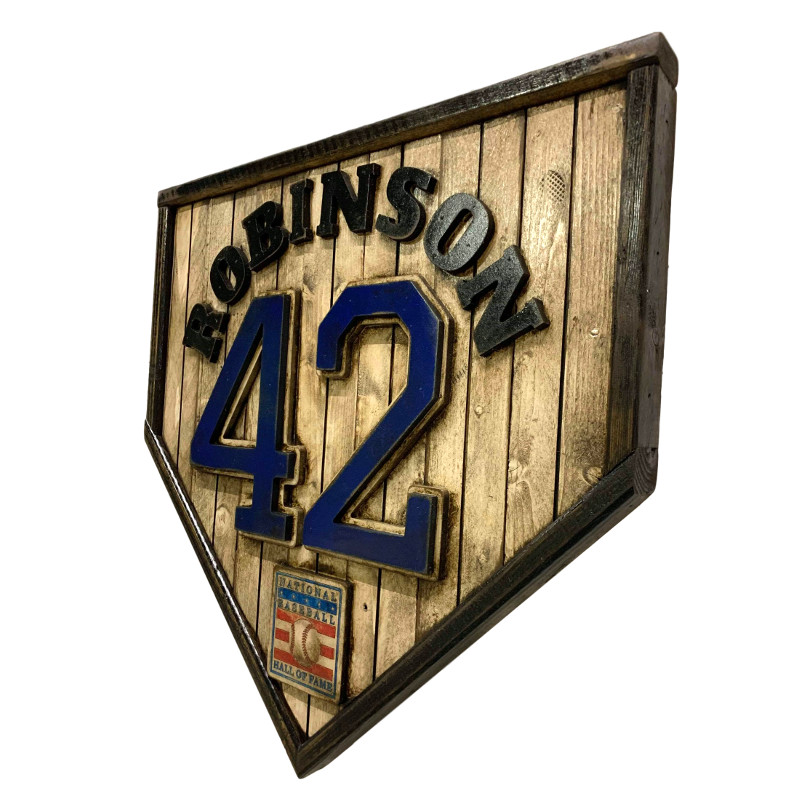 Jackie Robinson Hall of Fame Vintage Distressed Wood 18.5 Inch Legacy Home Plate Ltd Ed of 250