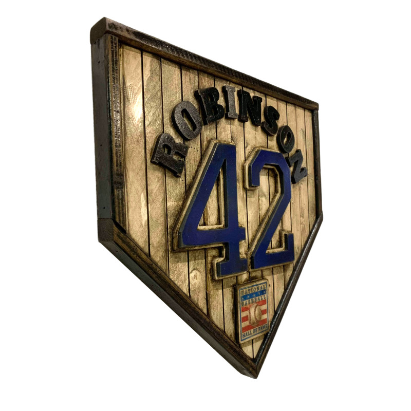 Jackie Robinson Hall of Fame Vintage Distressed Wood 18.5 Inch Legacy Home Plate Ltd Ed of 250