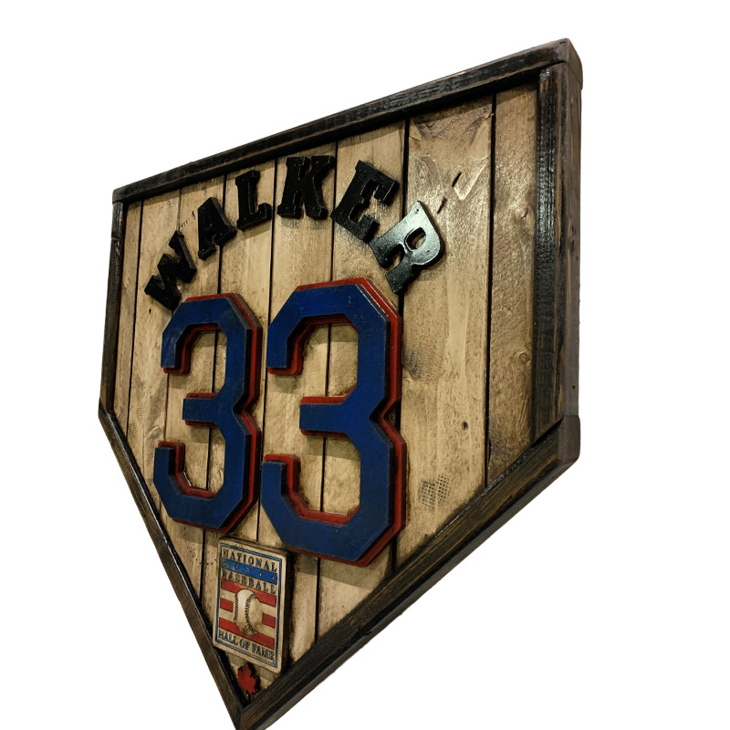Larry Walker Hall of Fame Vintage Distressed Wood 18.5 Inch Legacy Home Plate - Ltd Ed of 102 (Montreal)