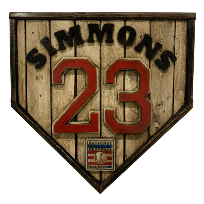 Ted Simmons Hall of Fame Vintage Distressed Wood 18.5 Inch Legacy Home Plate - Ltd Ed of 102 Ted Simmons Hall of Fame Vintage Distressed Wood 18.5 Inch Legacy Home Plate - Ltd Ed of 102