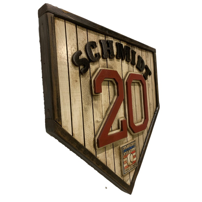 Mike Schmidt Hall of Fame Vintage Distressed Wood 18.5 Inch Legacy Home Plate Ltd Ed of 250