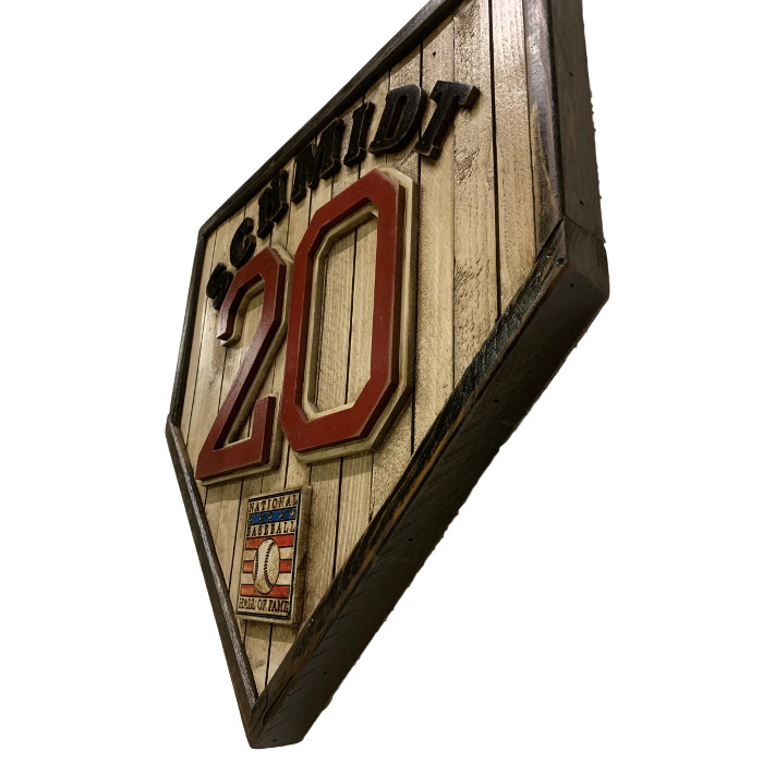 Mike Schmidt Hall of Fame Vintage Distressed Wood 18.5 Inch Legacy Home Plate Ltd Ed of 250