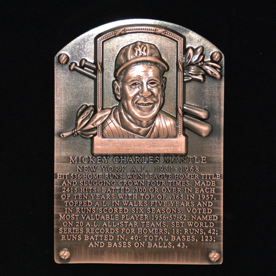Mickey Mantle Hall of Fame Exclusive 3 Piece Pin Set with Plaque Bust Ltd Ed of 1,974