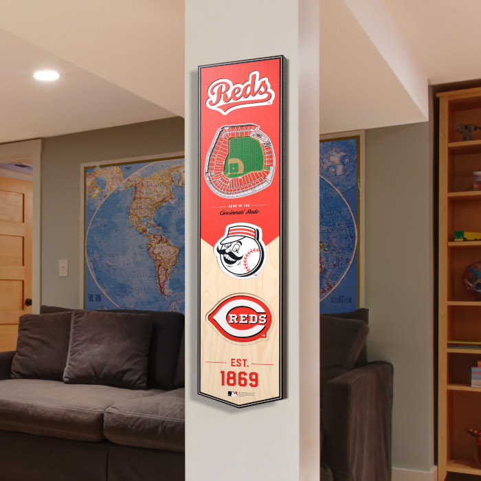 Cincinnati Reds 8 x 32 3D StadiumView Banner