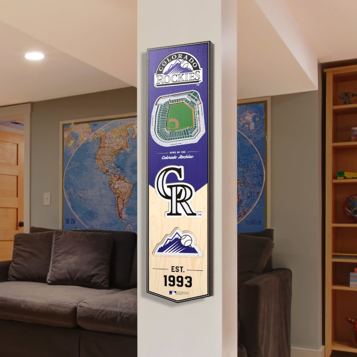Colorado Rockies 8 x 32 3D StadiumView Banner