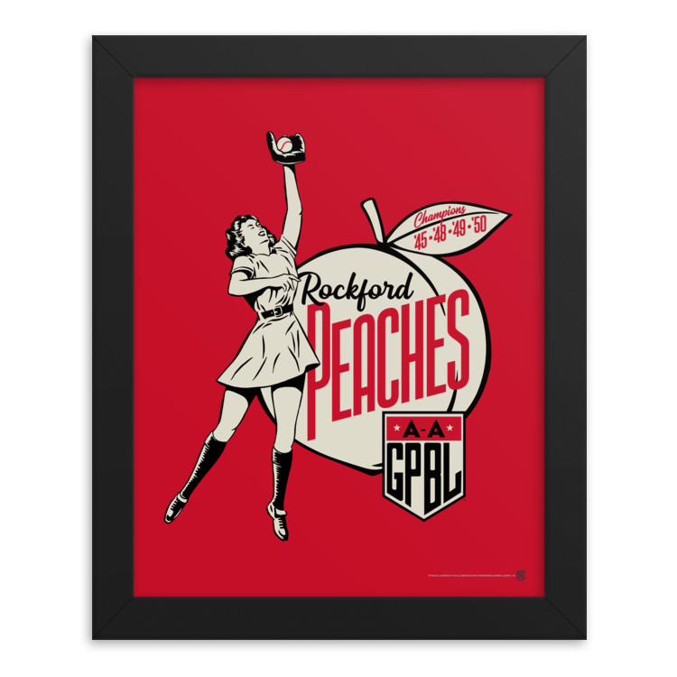 MLBチームロゴ ビアブリック Teambrown Rockford Peaches Artwork Framed 8 x 10 Print